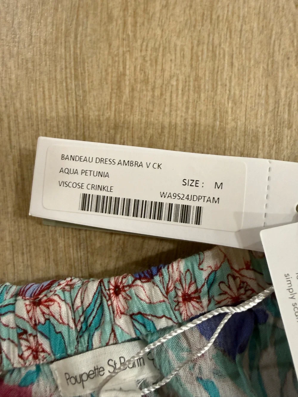 Poupette St Barth Ambra Bandeau Aqua Petunia Floral Cover Up Pool Dress NWT M
